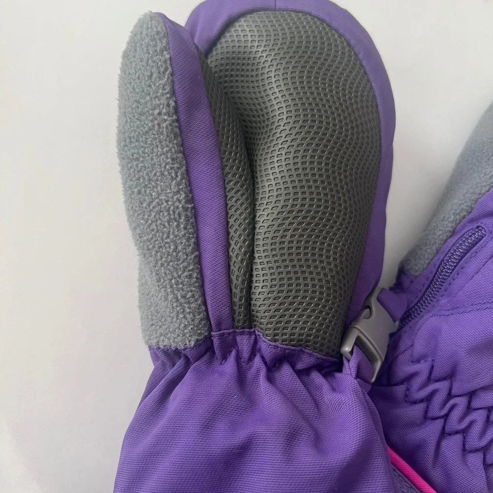 Head Kids XS Purple Insulated Winter Mittens Faux Fur Lined Ski Snow Mitts
